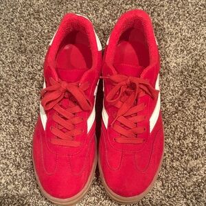 Madden Girl Red and White Sneakers